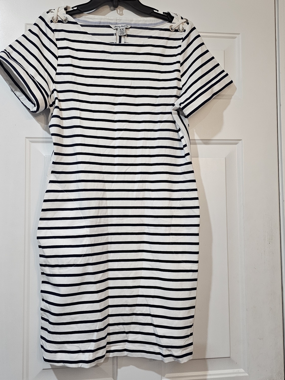 Tommy Bahama Jovanna Dress Classic Dress - Navy & White Nauticle Ocean Beach{b3}